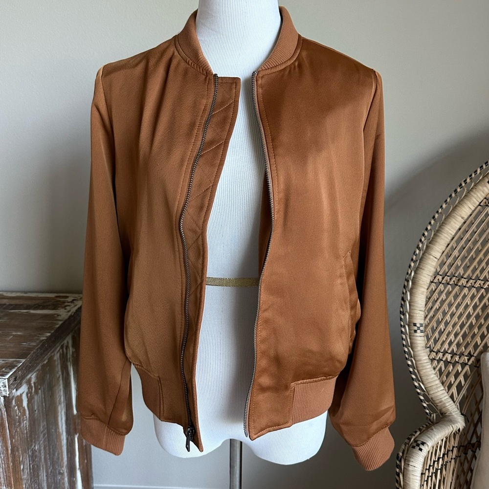 Banana Republic Women’s Bomber Jacket in Warm Caramel Brown